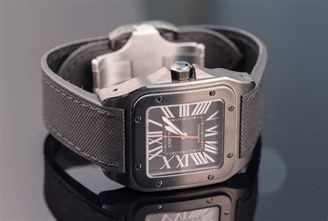 cartier santos carbon black|cartier watch santos 100 price.